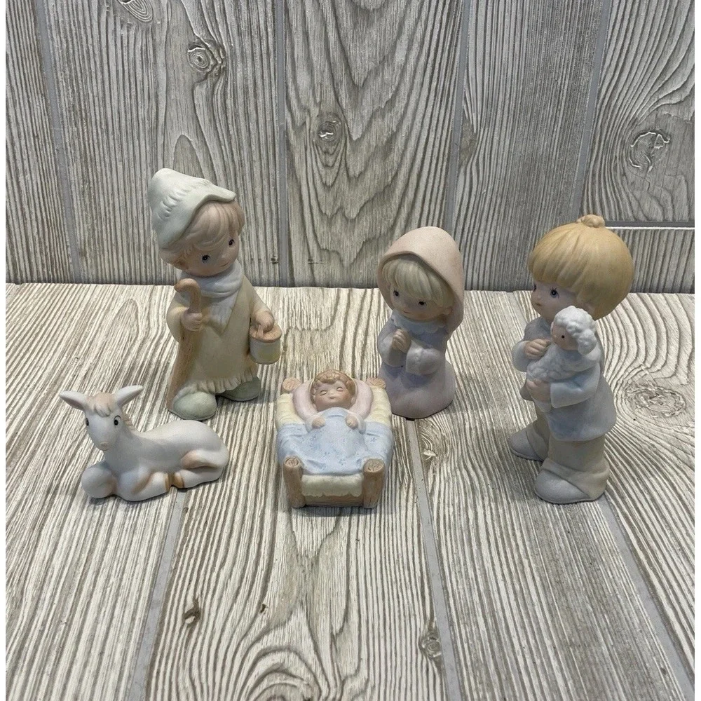 Vintage HOMCO #5502 Nativity Set Porcelain HOME INTERIORS 5 pc Christmas Decor